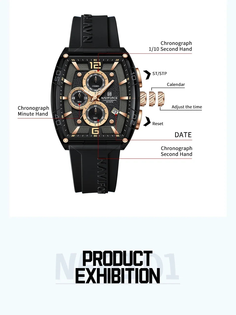NAVIFORCE 6101 Men's Luxury Watch – Stylish, Waterproof & Multifunction
