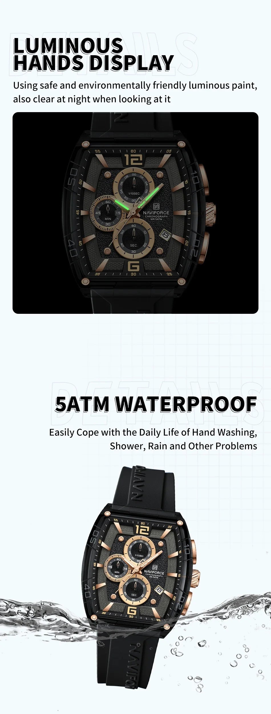 NAVIFORCE 6101 Men's Luxury Watch – Stylish, Waterproof & Multifunction