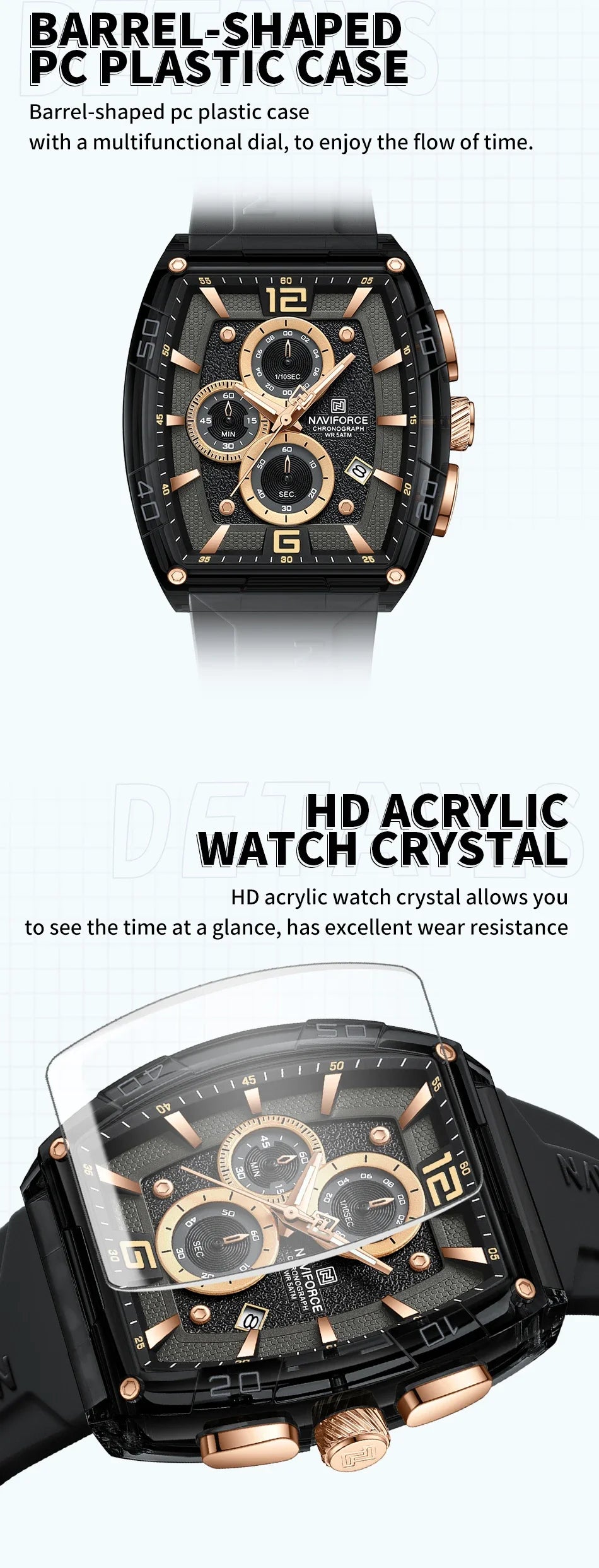 NAVIFORCE 6101 Men's Luxury Watch – Stylish, Waterproof & Multifunction