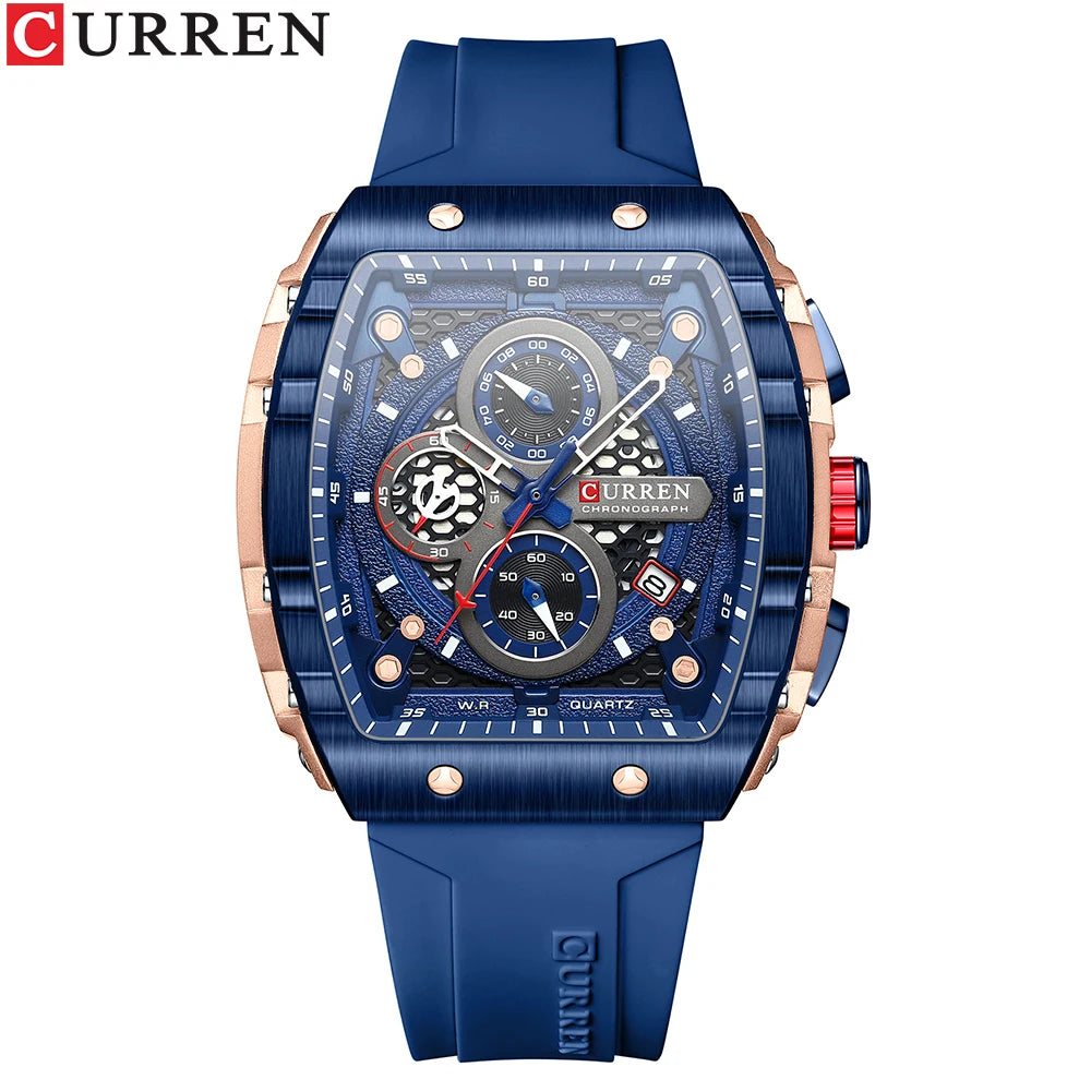 CURREN Premium Square Men’s Watch – Luxury Sports Style