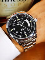 WINNER Business Automatic Watch for Men Fashion Calendar Black Minimalist Dial Mechanical Watches Stainless Steel Leather Strap